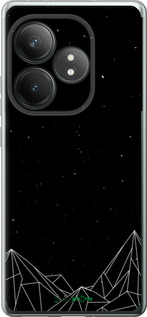 Силиконовый чехол Черно белые абстрактные горы для Realme GT 6T - 6437u-3750 изображение 