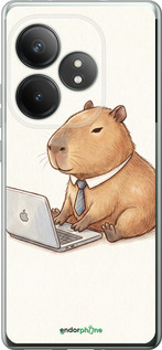 Силиконовый чехол Funny Capybara CEO Working для Realme GT Neo6 SE - 6777u-3796 изображение 