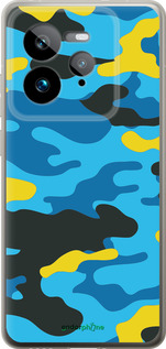 Силиконовый чехол Желто-голубой камуфляж для Realme GT 7 Pro - 1084u-3893 изображение 