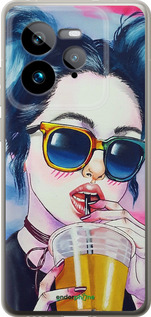 Силиконовый чехол Арт-девушка в очках для Realme GT 7 Pro - 3994u-3893 изображение 