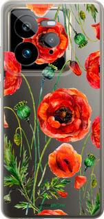 Силиконовый чехол Нарисованные маки для Realme GT 7 Pro - 4278u-3893 изображение 
