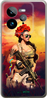 Силіконовий чехол Українка зі зброєю  для Realme GT 7 Pro - 5316u-3893 изображение 