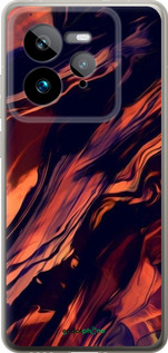 Силиконовый чехол Черно-оранжевая абстракция для Realme GT 7 Pro - 5340u-3893 изображение 