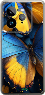 Силиконовый чехол Желто-голубые бабочки для Realme GT 7 Pro - 6046u-3893 изображение 