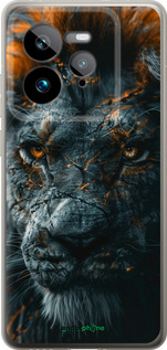 Силіконовий чехол Полум'яний лев для Realme GT 7 Pro - 6153u-3893 изображение 