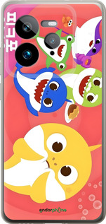 Силиконовый чехол Бейби Шаркс для Realme GT 7 Pro - 6305u-3893 изображение 
