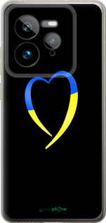 Силиконовый чехол Жёлто-голубое сердце для Realme GT 7 Pro - 885u-3893 изображение 