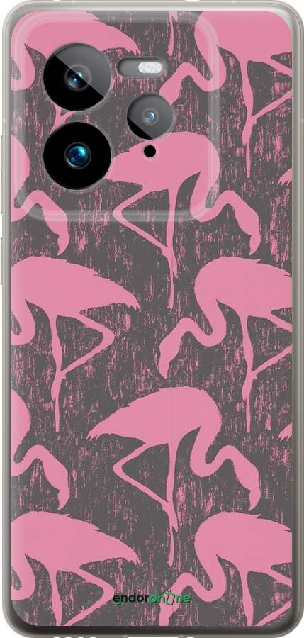 Силіконовий чехол Vintage-Flamingos для Realme GT 7 Pro - 4171u-3893 изображение 