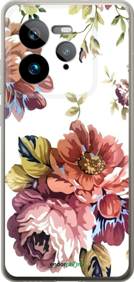 Силиконовый чехол Vintage flowers для Realme GT 7 Pro - 4333u-3893 изображение 