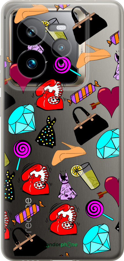 Силиконовый чехол stickers для Realme GT 7 Pro - 4757u-3893 изображение 