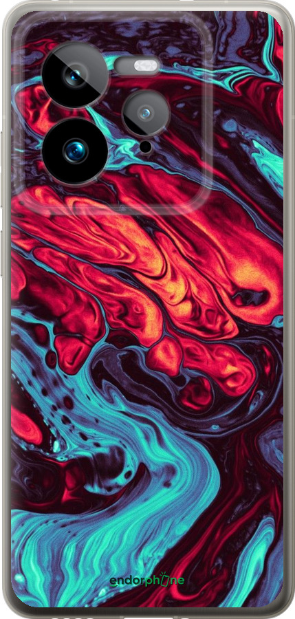 Силиконовый чехол Синяя красная абстакция для Realme GT 7 Pro - 5339u-3893 изображение 