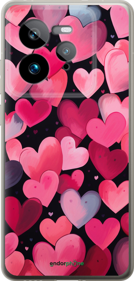 Силиконовый чехол Сердечки 4 для Realme GT 7 Pro - 5662u-3893 изображение 