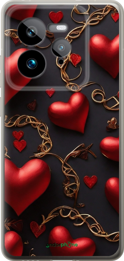 Силиконовый чехол Сердечки для Realme GT 7 Pro - 5831u-3893 изображение 