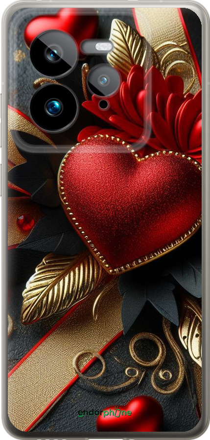 Силиконовый чехол Сердечки v2 для Realme GT 7 Pro - 5832u-3893 изображение 