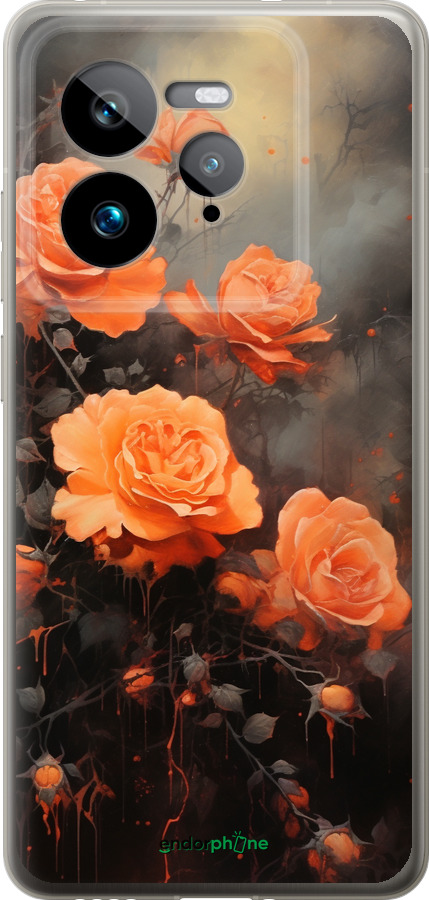 Силиконовый чехол Оранжевые розы для Realme GT 7 Pro - 5944u-3893 изображение 