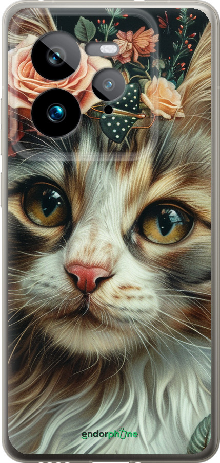 Силиконовый чехол Cats and flowers для Realme GT 7 Pro - 6069u-3893 изображение 