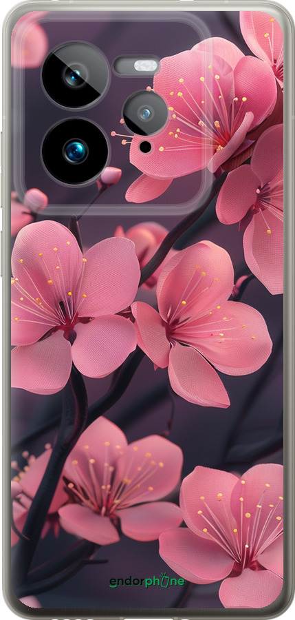 Силіконовий чехол Пурпурова сакура для Realme GT 7 Pro - 6075u-3893 изображение 