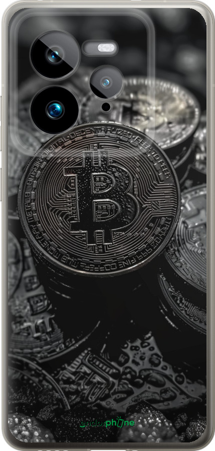Силіконовий чехол Black Bitcoin для Realme GT 7 Pro - 6090u-3893 изображение 