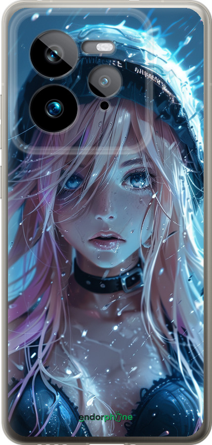 Силиконовый чехол Аниме-дива под дождем для Realme GT 7 Pro - 6120u-3893 изображение 