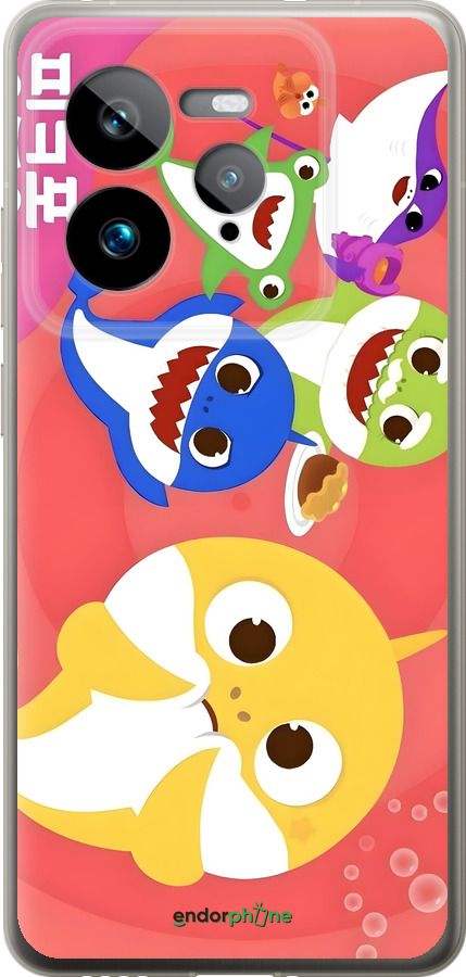 Силиконовый чехол Бейби Шаркс для Realme GT 7 Pro - 6305u-3893 изображение 