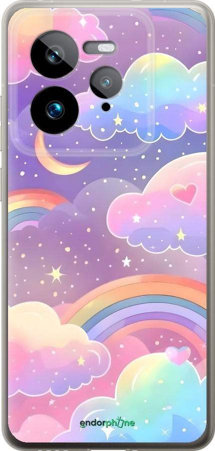 Силиконовый чехол Облака и радуга для Realme GT 7 Pro - 6312u-3893 изображение 