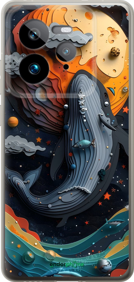 Силіконовий чехол Кит у космосі для Realme GT 7 Pro - 6328u-3893 изображение 