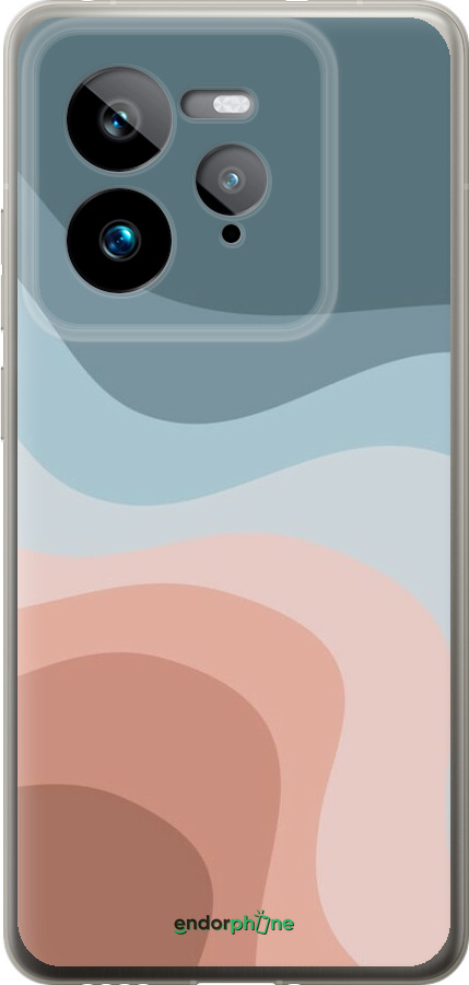 Силиконовый чехол С синими и розовыми волнами в стиле ретро для Realme GT 7 Pro - 6532u-3893 изображение 