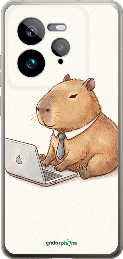 Силіконовий чехол Funny Capybara CEO Working для Realme GT 7 Pro - 6777u-3893 изображение 