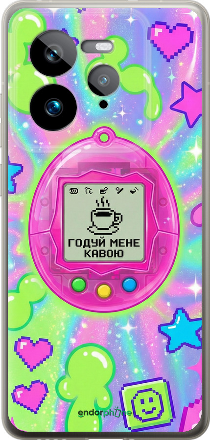 Силіконовий чехол Y2K Aesthetic Retro Pet: Годуй мене кавою для Realme GT 7 Pro - 6784u-3893 изображение 
