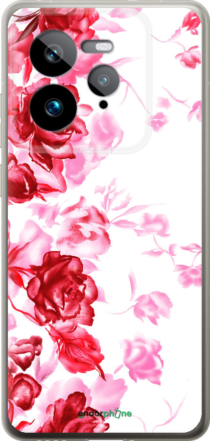 Силиконовый чехол Нарисованные розы для Realme GT 7 Pro - 724u-3893 изображение 