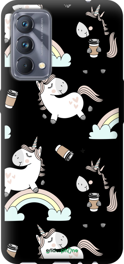 TPU чехол Единорог и кофе для Realme GT Master - 4661b-2852 изображение 