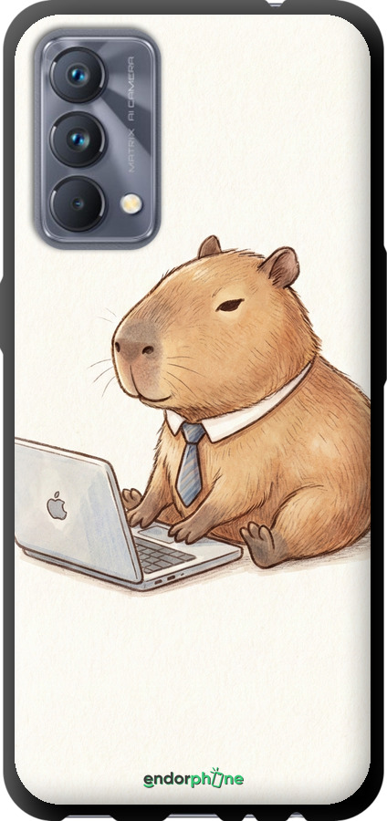 TPU чехол Funny Capybara CEO Working для Realme GT Master - 6777b-2852 изображение 