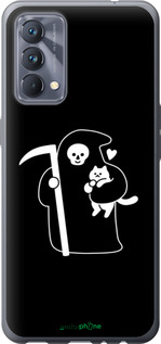 Силиконовый чехол Минималистичный арт: смерть и кошка для Realme GT Master - 6529u-2852 изображение 