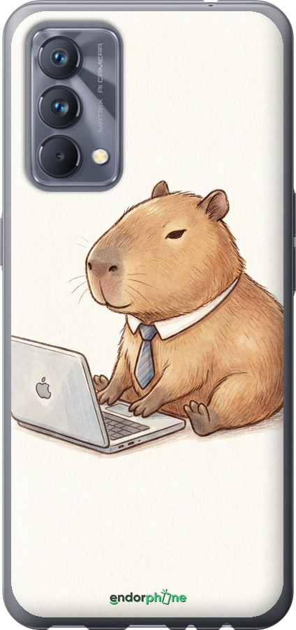 Силиконовый чехол Funny Capybara CEO Working для Realme GT Master - 6777u-2852 изображение 