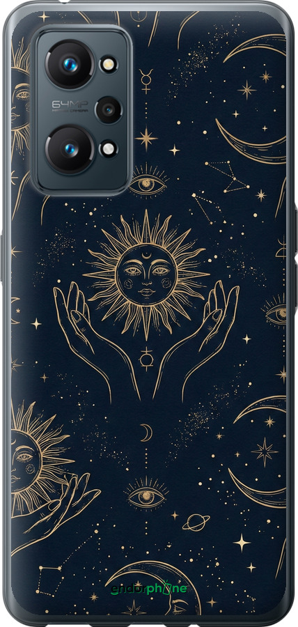 Силиконовый чехол Celestial Harmony: Sun & Moon Gold Mystic Pattern для Realme GT Neo 2 - 6778u-2489 изображение 