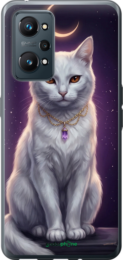 Силиконовый чехол Mystic White Cat Gothic Dark Purple Gold для Realme GT Neo 2 - 6805u-2489 изображение 
