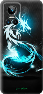 Силиконовый чехол Бело-голубой огненный дракон для Realme GT Neo3 - 113u-2590 изображение 