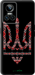 Силиконовый чехол Герб - вышиванка на черном фоне для Realme GT Neo3 - 1196u-2590 изображение 