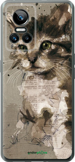 Силиконовый чехол Котёнок из пятен и линий для Realme GT Neo3 - 119u-2590 изображение 