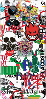 Силиконовый чехол Many different logos для Realme GT Neo3 - 4022u-2590 изображение 