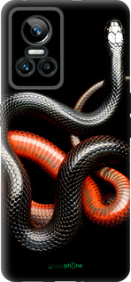 Силиконовый чехол Красно-черная змея на черном фоне для Realme GT Neo3 - 4063u-2590 изображение 