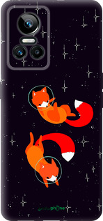 Силиконовый чехол Лисички в космосе для Realme GT Neo3 - 4519u-2590 изображение 