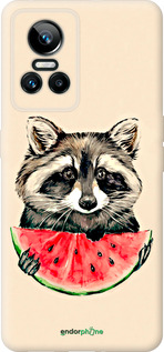 Силиконовый чехол Енотик с арбузом для Realme GT Neo3 - 4605u-2590 изображение 