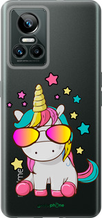Силиконовый чехол Единорог в очках для Realme GT Neo3 - 4879u-2590 изображение 