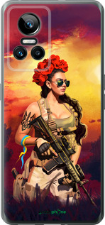 Силиконовый чехол Украинка с оружием для Realme GT Neo3 - 5316u-2590 изображение 