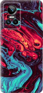 Силиконовый чехол Синяя красная абстакция для Realme GT Neo3 - 5339u-2590 изображение 