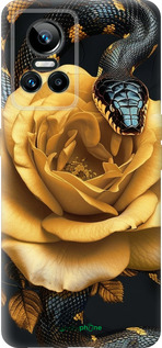 Силиконовый чехол Black snake and golden rose для Realme GT Neo3 - 6068u-2590 изображение 