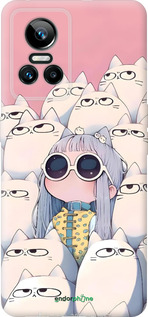 Силиконовый чехол Малышка с котами для Realme GT Neo3 - 6295u-2590 изображение 