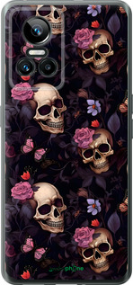 Силиконовый чехол Черепа и розы для Realme GT Neo3 - 6316u-2590 изображение 