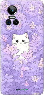 Силиконовый чехол Котик в цветах для Realme GT Neo3 - 6390u-2590 изображение 